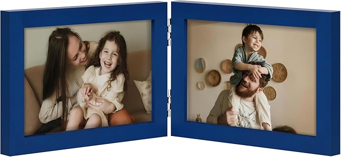 decorUhome Double 6x4 Picture Frame Horizontal, Engineered Wood Bifold Photo by decorUhome