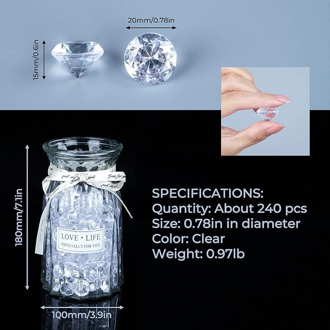 Babenest Acrylic Diamond Fake Gems Vase Filler - Image 5