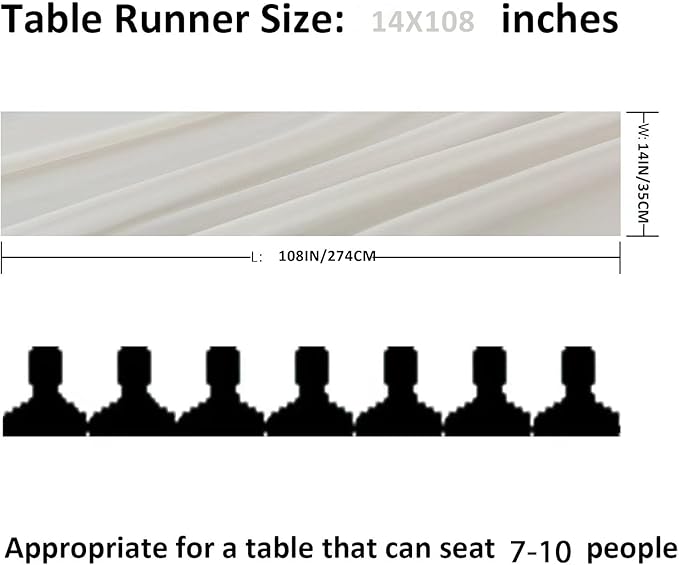 6Pack 9ft Chiffon Table Runner 14x108 Inch Sheer Romantic Table Runner - Image 2