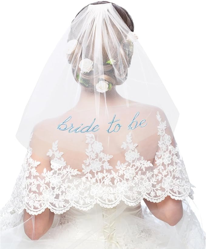 Bride To Be Embroidered Veil, Bride Veil - Image 3