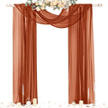 Socomi Terracotta Sheer Wedding Decor Fall Draping Fabric 29" x 20Ft 2 Panels by Socomi