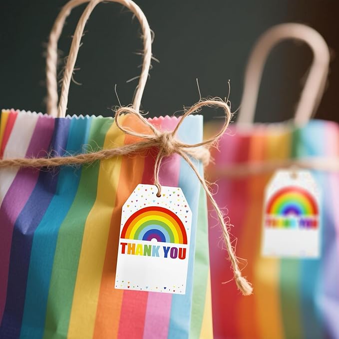 100Pcs Rainbow Heart Gift Tags - Image 3