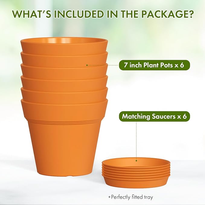 7 Inch Thick Plastic Plant Pots - Image 5