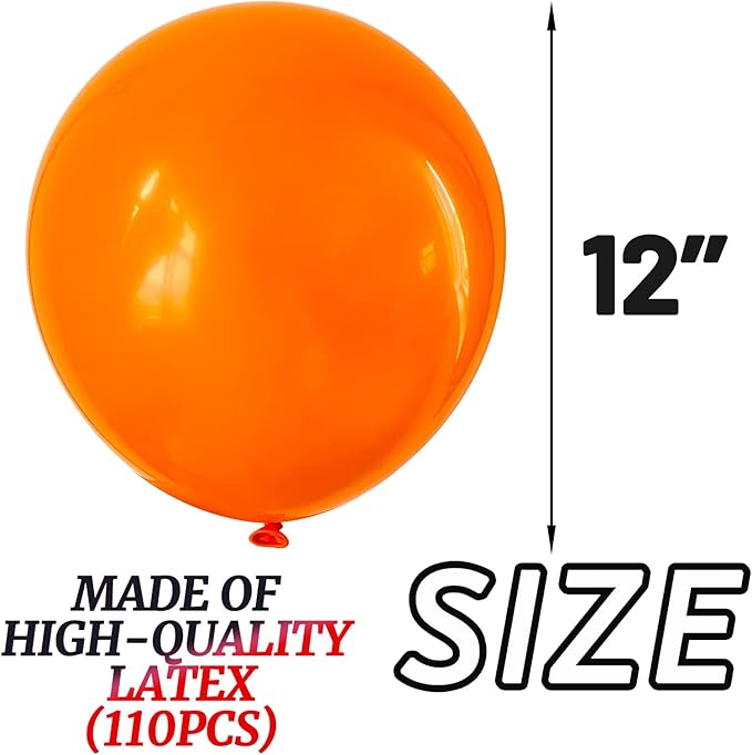 110pcs Orange Balloon 12 inch - Image 2