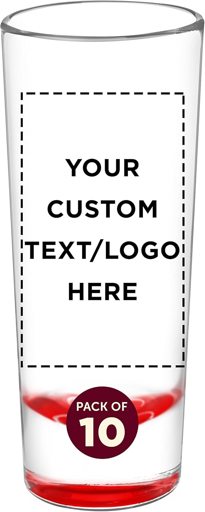 Custom Cordial Shooter Shot Glasses 2 oz. Set of 10, Personalized Bulk Pack by DISCOUNTPROMOS