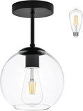 Black Semi Flush Mount Ceiling Light Fixture by Bagood