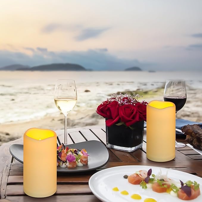 Enido Flameless Candles LED Candles Outdoor Waterproof Candles Battery Operated - Image 2