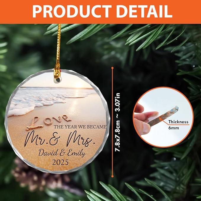 Personalized Wedding Christmas Ornaments - Image 7
