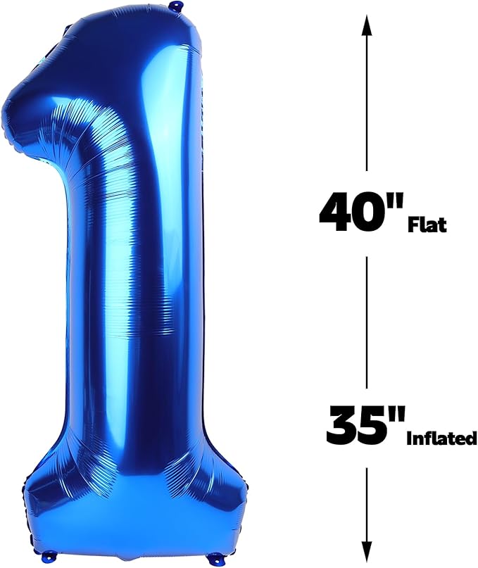 Navy blue Number 1 Balloon 40 inch, Number 1 Birthday Balloon - Image 2