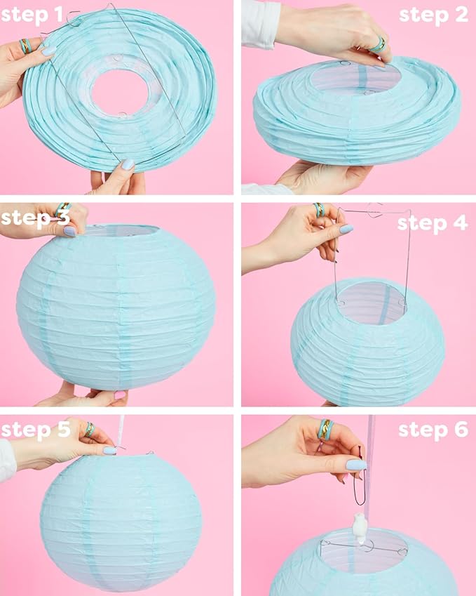 xo, Fetti Blue Coastal Paper Lanterns - Image 9