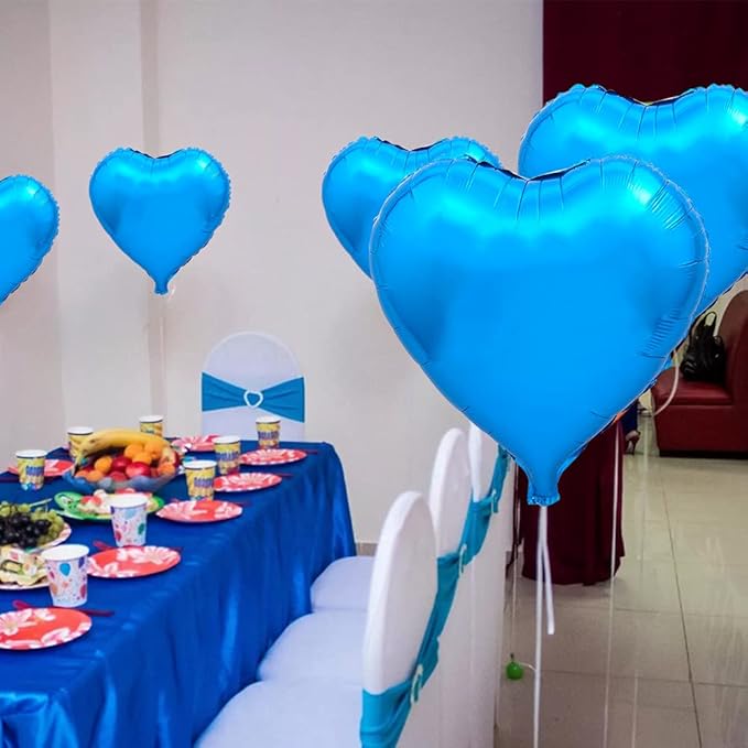 BEISHIDA 30pcs 18inch Blue Heart Foil Balloons - Image 6