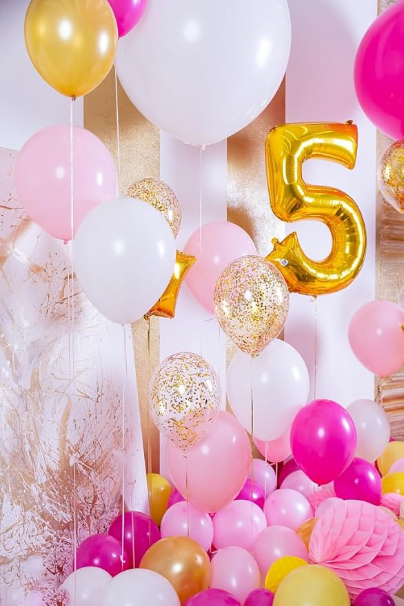 Gold 40 Inch Large Number 5 Birthday Balloon, Five 5th 15 25 35 50 55 Birthday - Image 8
