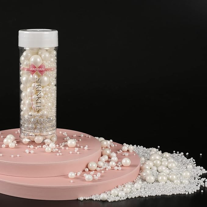 Kasvan White Pearl Sugar Sprinkles - Image 3