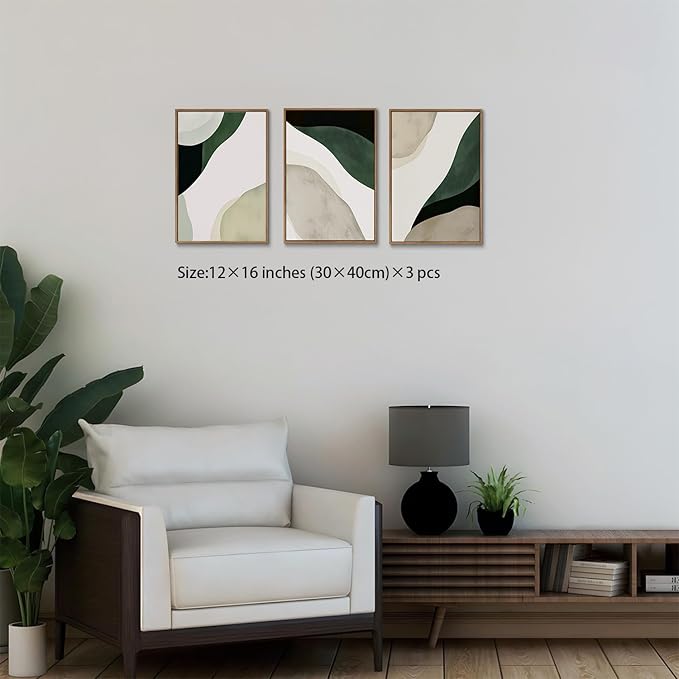 myusuar 3 Piece Large Modern Abstract Canvas Framed Wall Art - Image 2