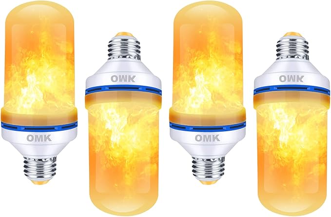 OMK 4 Pack Flickering Light Bulbs by OMK