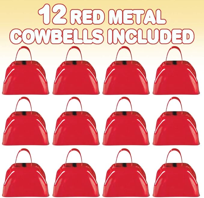 ArtCreativity 3 Inch Red Metal Cowbell Noisemakers - Image 2