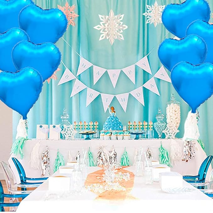 BEISHIDA 30pcs 18inch Blue Heart Foil Balloons - Image 4
