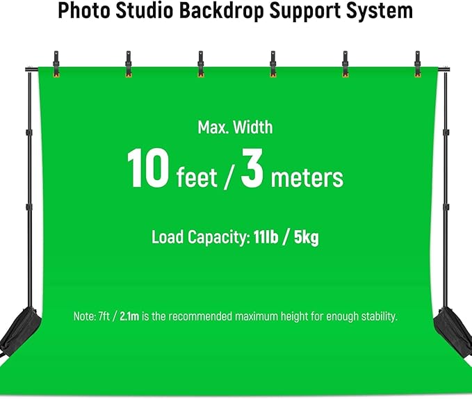 Neewer Photo Studio Backdrop Support System, 10ft/3m Wide 6.6ft/2m High - Image 3
