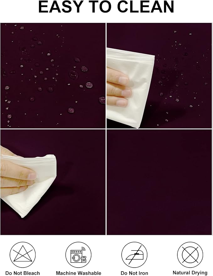 Fokitut 2 Pack Waterproof Round Tablecloth, 120 Inch, Stain Resistant and - Image 2