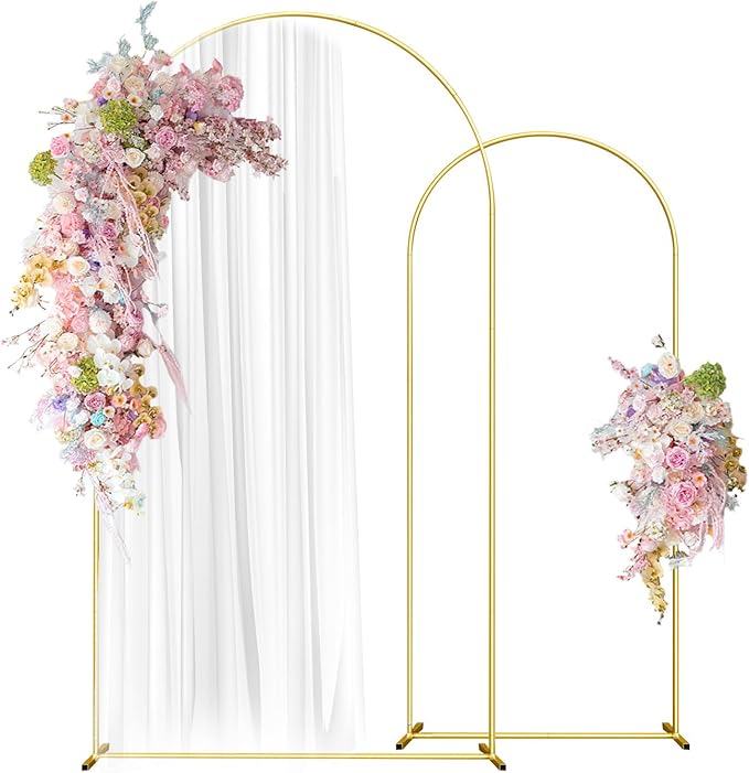 Wedding Arch Backdrop Stand Set of 2 Gold Wedding Balloon Arched Backdrop Stand by SPRITEDISPLAY