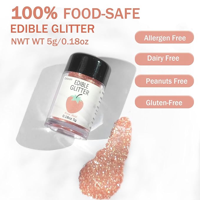 Rose Gold Edible Glitter for Cakes Drinks - Image 5