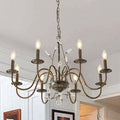Farmhouse Crystal Chandelier, 32 Inch Modern Flower Branch Oil-Rubbed Bronze by LANPESTING