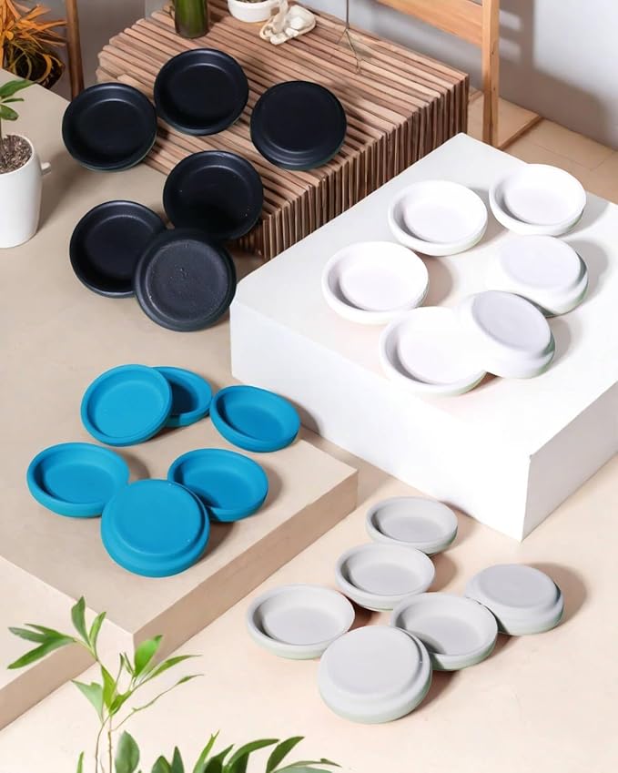 vensovo 2 Inch Steel Blue Terracotta Plant Saucer Pots Tray - Image 6