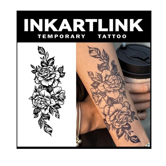 INKARTLINK Tattoo Tech, 2 Sheets Large Semi Permanent Tattoo, Temporary Tattoos by INKARTLINK