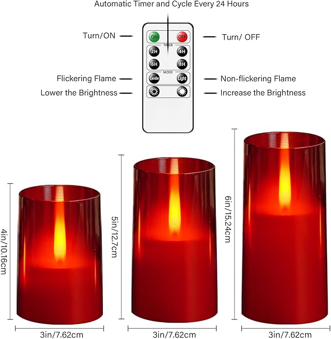 Flameless LED Candles, Upgraded Realistic Flickering Flame Pillar Battery - Image 2
