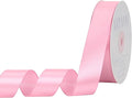 Rose Pink Satin Ribbon 1 inch X Continuous 50 Yards, Single Face Polyester by Kryvusribbon