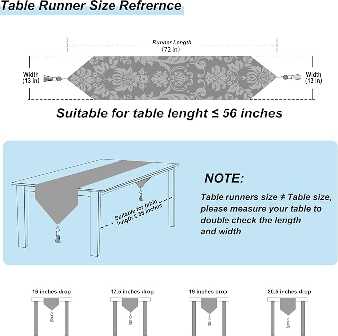 HeMiaor Chenille Luxury Table Runner Jacquard Textured Design - Image 2