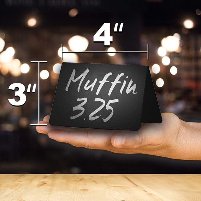 10 Pack Mini Chalkboard Table Tent Signs 4x3 – Reusable Food Labels - Image 6