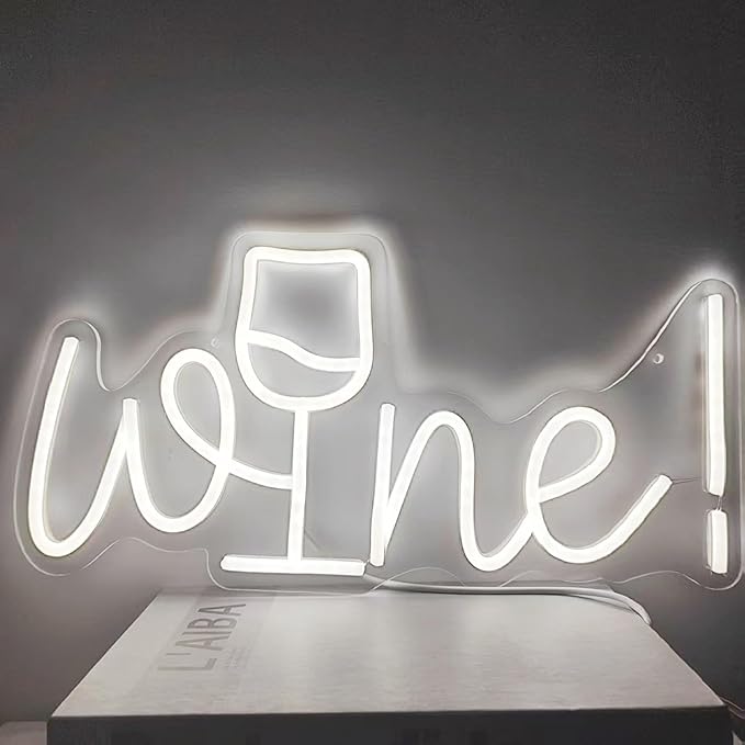 Acrylic Wine Neon Sign for Wall or Window Background Decor, LED Dimmable Bar - Image 3