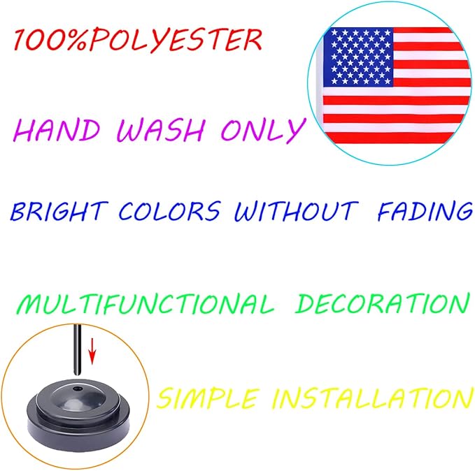 WXTWK 2 Pack American Flag US Desk Flag Set - Image 3