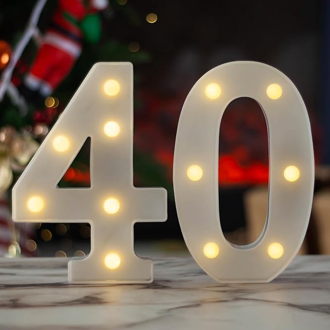 LED Marquee Letter Lights, Decorative Light Up Numbers by SKYPHAROS