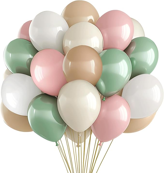 Pink and Dusty Green Balloons, by Vanjehou
