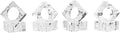 kitCom Mini Napkin Rings Set of 8 Square-Shaped, Crystal Napkin Ring by kitComhomekitchen