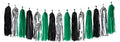 Black Green Silver Tassel Garland by Panduola