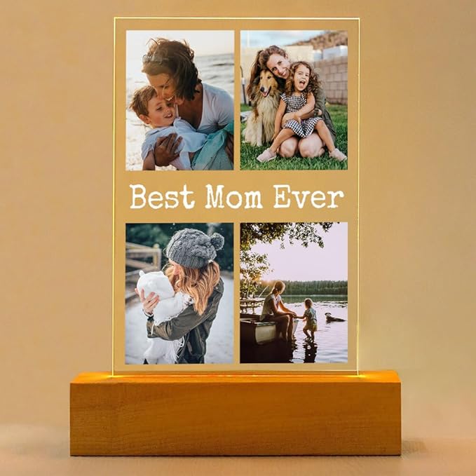 Custom Picture Frames with Photo, Personalized Photo Frame with Night Light by Kasofong
