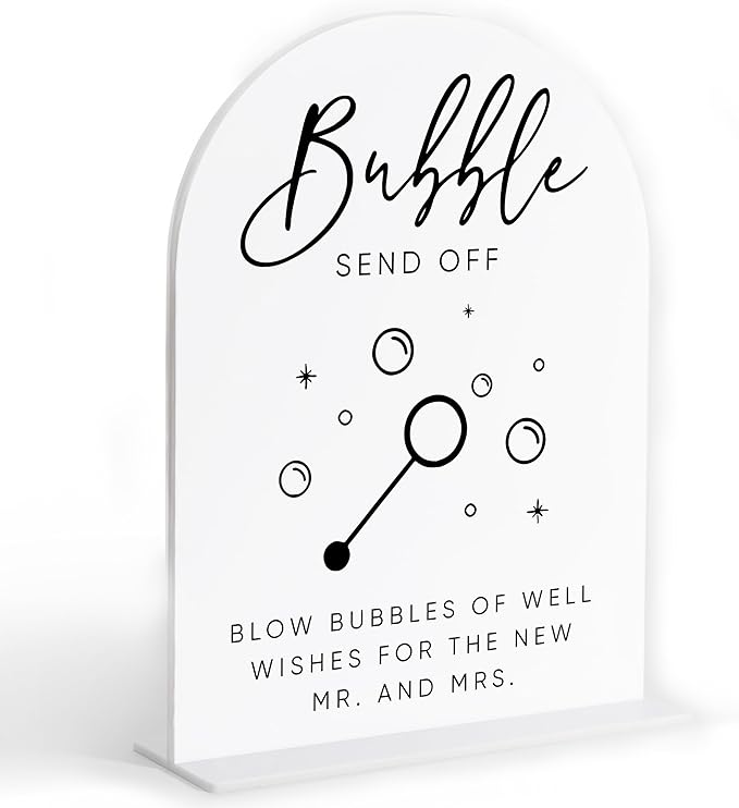 Bubble Send Off Sign for Wedding, Wedding Reception Decorations, Bridal Shower by Sxurt