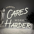 Nobody Cares Work Harder Neon Sign, Motivational Dimmable LED Light Signs by BEISKAFNVSZ