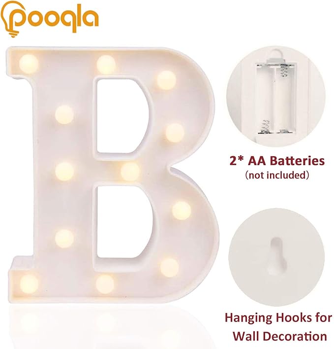 Pooqla LED Marquee Letter Lights Sign, Light Up Alphabet Letter - Image 2