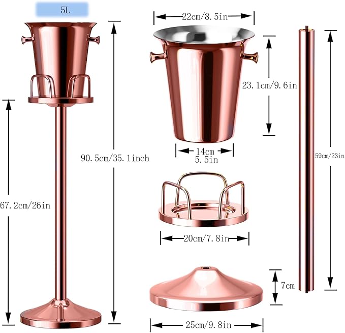 Ice Bucket with Stand Standing Champagne bucket - Image 5