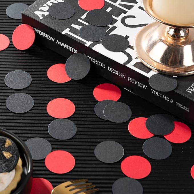 Black and Red Confetti Table Decoration - Image 2