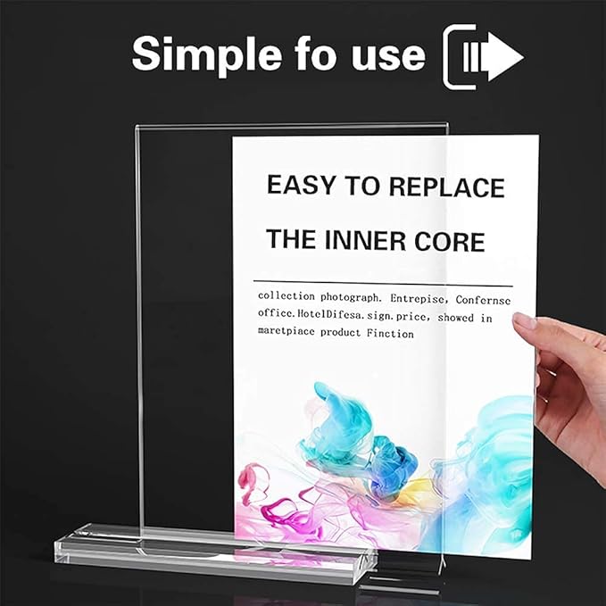 Acrylic Sign Holder 8.5 x 11-Acrylic T-Shaped Desktop Display Stand, Sign Holder - Image 4