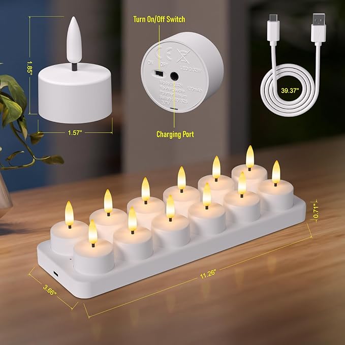 Rechargeable Flameless Tea Lights Candles - Image 7