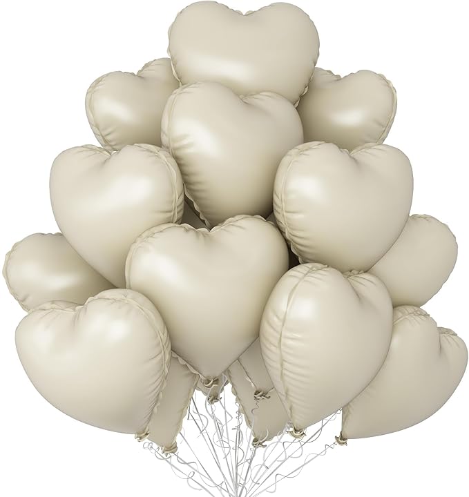Cream Heart Balloons by Sowide