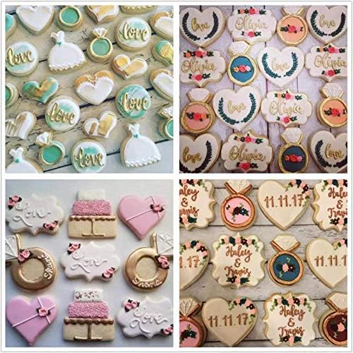 Wedding Cookie Cutter Set-7 Piece-3 Inches-Heart, Diamond Ring, Wedding Cake - Image 4