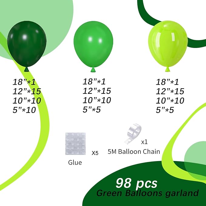Green Balloons Arch Garland Kit - Image 2
