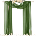 Socomi Olive Green Wedding Arch Draping Fabric 29" x 20Ft 2 Panels Sheer by Socomi